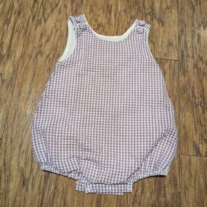 Lil Cactus Lavender Checkered Baby Romper